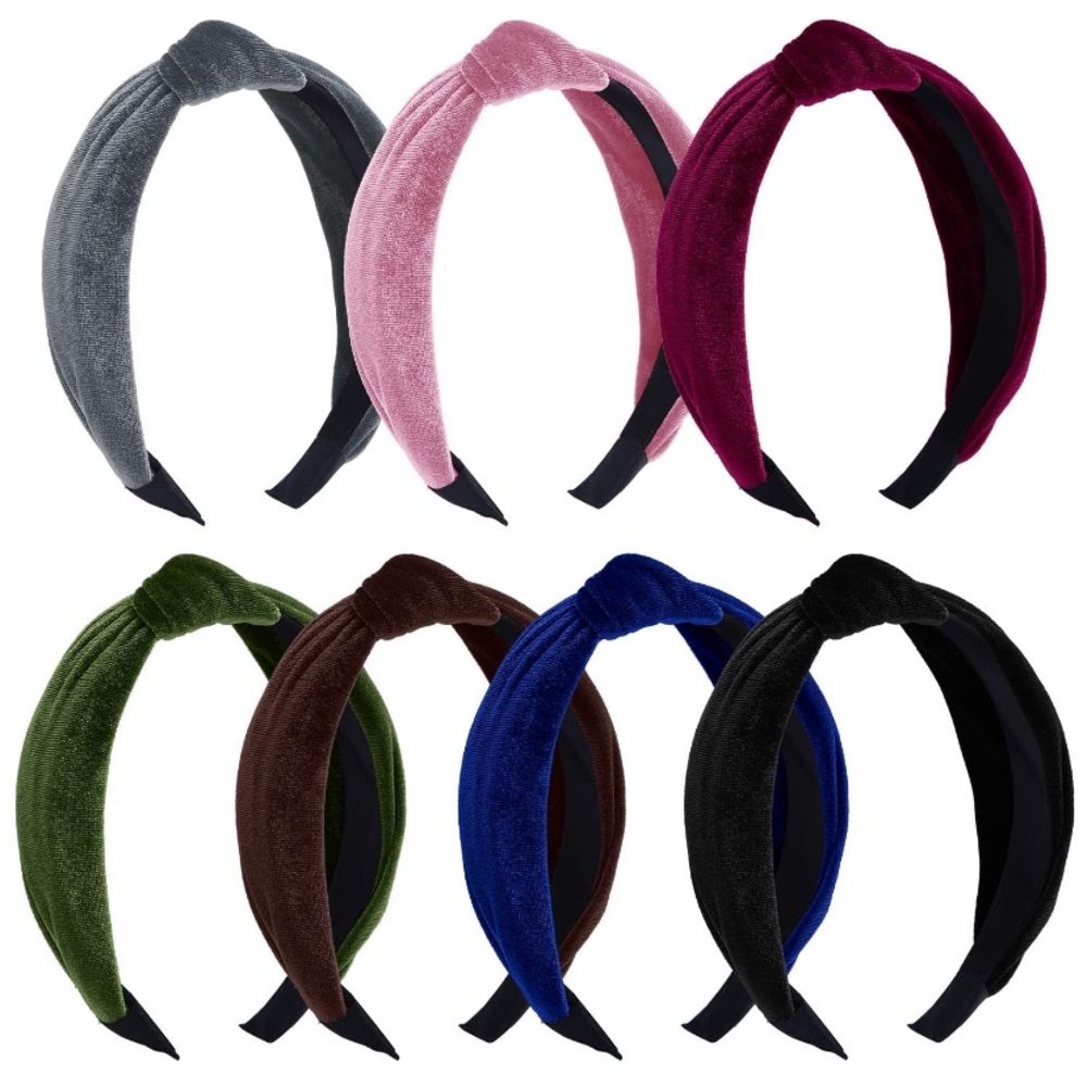 Velvet Wide Knot Headbands - 6 pack